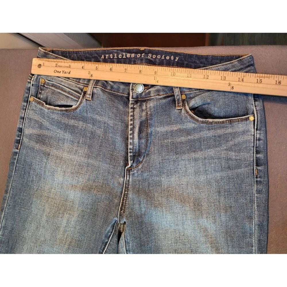 ARTICLES OF SOCIETY Womens SZ 30 Suzy Skinny Fit Jeans Distressed Hem Elden Wash - Picture 5 of 10